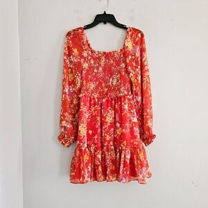 1. State Red Floral Dress
